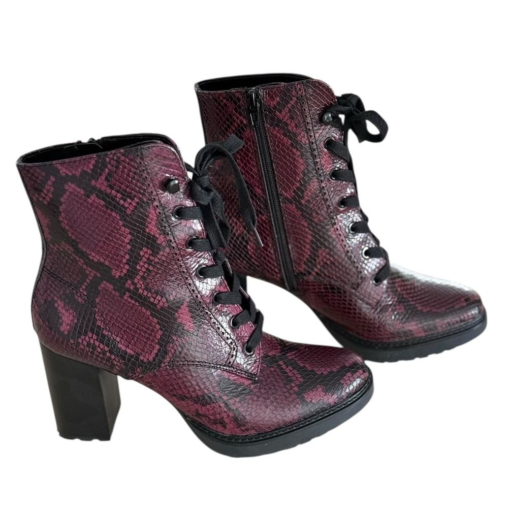 Naturalizer Womens Callie Bootie Boots in Burgundy & Black - Size 8.5 Medium